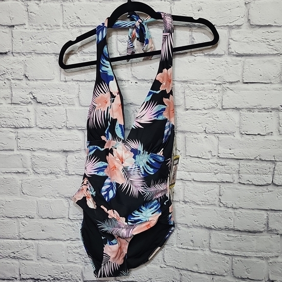 DKNY Women's M One Piece Tummy Control Swimsuit Floral Print Bathing Suit NWT - Picture 2 of 8